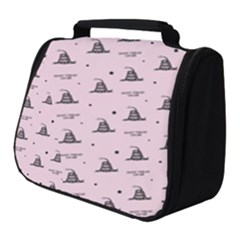 Gadsden Flag Don t Tread On Me Light Pink And Black Pattern With American Stars Full Print Travel Pouch (small)
