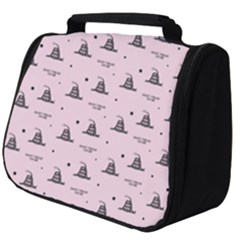 Gadsden Flag Don t Tread On Me Light Pink And Black Pattern With American Stars Full Print Travel Pouch (big) by snek