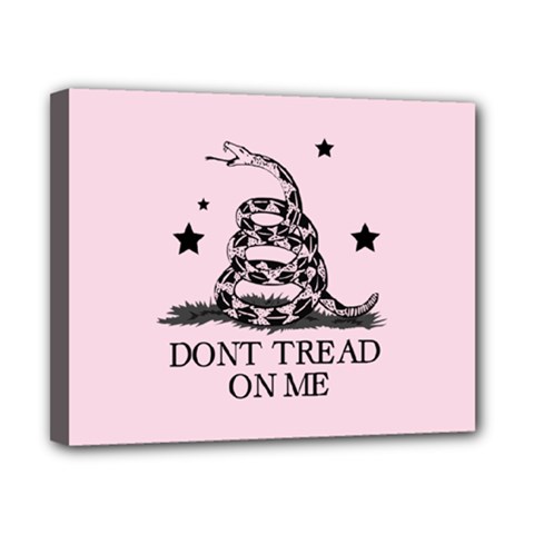 Gadsden Flag Don t Tread On Me Light Pink And Black Pattern With American Stars Canvas 10  X 8  (stretched) by snek