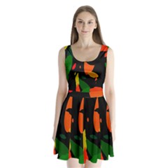 Pattern Formes Tropical Split Back Mini Dress  by kcreatif
