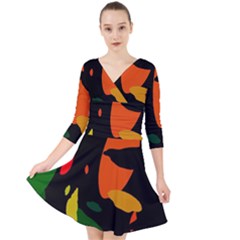 Pattern Formes Tropical Quarter Sleeve Front Wrap Dress by kcreatif
