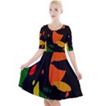 Pattern Formes Tropical Quarter Sleeve A-Line Dress