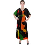 Pattern Formes Tropical V-Neck Boho Style Maxi Dress