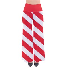 Candy Cane Red White Line Stripes Pattern Peppermint Christmas Delicious Design So Vintage Palazzo Pants by genx