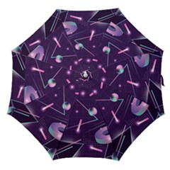 Retrowave Aesthetic Vaporwave Retro Memphis Pattern 80s Design Geometrical Shapes Futurist Pink Blue 3d Straight Umbrellas by genx