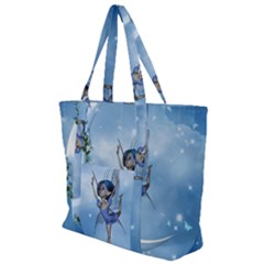Little Fairy Dancing On The Moon Zip Up Canvas Bag by FantasyWorld7
