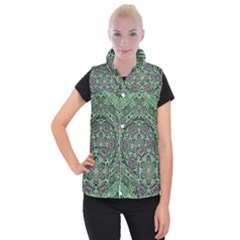 Bamboo Wood And Flowers In The Green Women s Button Up Vest by pepitasart