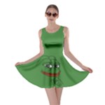 Pepe The Frog Smug face with smile and hand on chin meme Kekistan all over print green Skater Dress