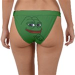 Pepe The Frog Smug face with smile and hand on chin meme Kekistan all over print green Band Bikini Bottom