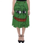 Pepe The Frog Smug face with smile and hand on chin meme Kekistan all over print green Classic Midi Skirt