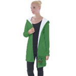 Pepe The Frog Smug face with smile and hand on chin meme Kekistan all over print green Longline Hooded Cardigan