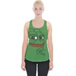 Pepe The Frog Smug face with smile and hand on chin meme Kekistan all over print green Piece Up Tank Top