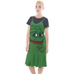 Pepe The Frog Smug face with smile and hand on chin meme Kekistan all over print green Camis Fishtail Dress