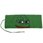 Pepe The Frog Smug face with smile and hand on chin meme Kekistan all over print green Roll Up Canvas Pencil Holder (S)