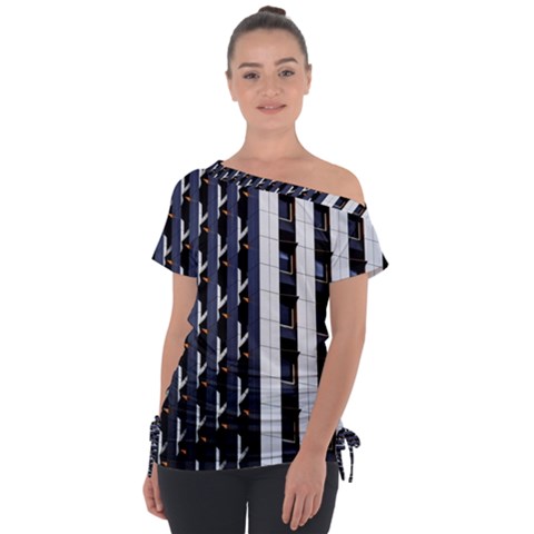 Architecture Building Pattern Tie-up Tee by Amaryn4rt