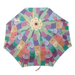 Pastel Cats Folding Umbrella by Mjdaluz
