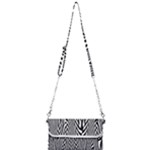 Abstrait Lignes Blanc/Noir Mini Crossbody Handbag