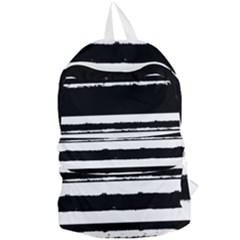Bandes Abstrait Blanc/noir Foldable Lightweight Backpack by kcreatif