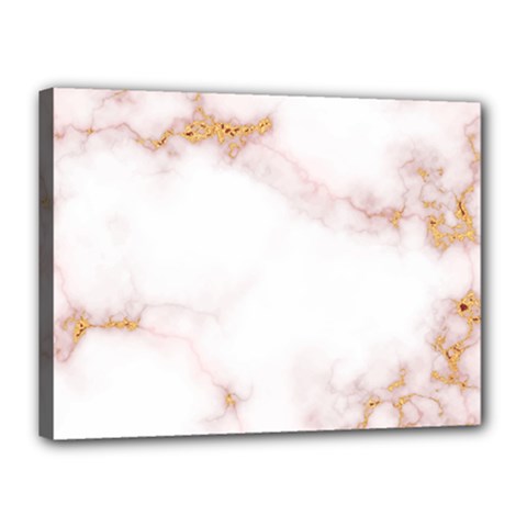 Pink And White Marble Texture With Gold Intrusions Pale Rose Background Canvas 16  X 12  (stretched) by genx