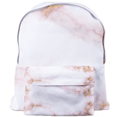 Pink And White Marble Texture With Gold Intrusions Pale Rose Background Giant Full Print Backpack by genx