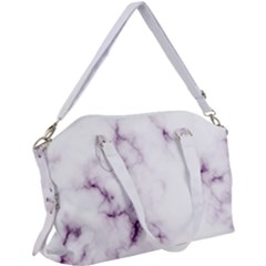 White Marble Violet Purple Veins Accents Texture Printed Floor Background Luxury Canvas Crossbody Bag by genx