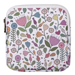Floral Pattern Mini Square Pouch by Valentinaart