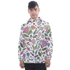 Floral Pattern Men s Front Pocket Pullover Windbreaker by Valentinaart