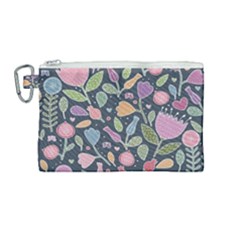 Floral Pattern Canvas Cosmetic Bag (medium)