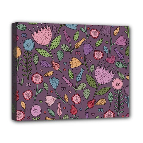 Floral Pattern Deluxe Canvas 20  X 16  (stretched) by Valentinaart