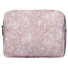 Rose Gold Pink Glitters Metallic Finish Party Texture Imitation Pattern Make Up Pouch (large) by genx