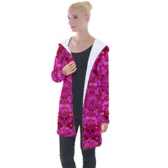 Flower Suprise To Love And Enjoy Longline Hooded Cardigan by pepitasart