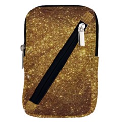 Gold Glitters Metallic Finish Party Texture Background Faux Shine Pattern Belt Pouch Bag (small) by genx