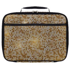 Retro Gold Glitters Golden Disco Ball Optical Illusion Full Print Lunch Bag by genx