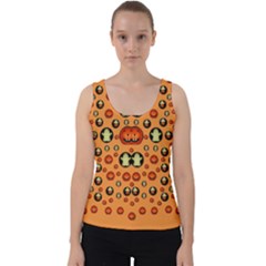Happy Pumkins And Ghosts And  They Love The Season Velvet Tank Top by pepitasart