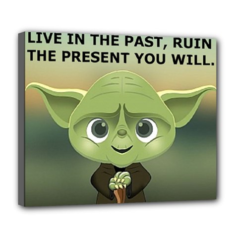 Green Creature With Quote Deluxe Canvas 24  X 20  (stretched) by myuique