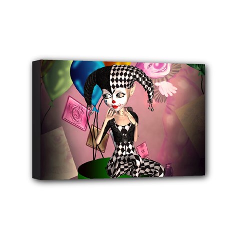 Cute Little Harlequin Mini Canvas 6  X 4  (stretched) by FantasyWorld7