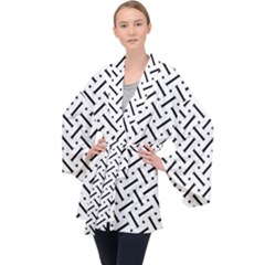 Design Repeating Seamless Pattern Geometric Shapes Scrapbooking Long Sleeve Velvet Kimono  by Vaneshart