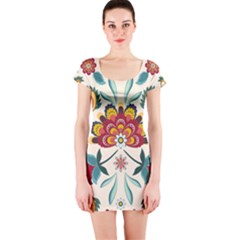 Baatik Print  Short Sleeve Bodycon Dress by designsbymallika