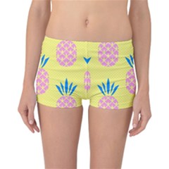 Summer Pineapple Seamless Pattern Reversible Boyleg Bikini Bottoms by Sobalvarro