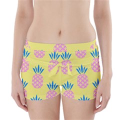 Summer Pineapple Seamless Pattern Boyleg Bikini Wrap Bottoms by Sobalvarro
