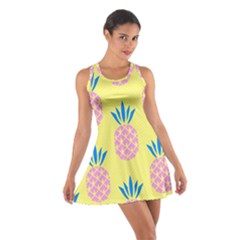 Summer Pineapple Seamless Pattern Cotton Racerback Dress by Sobalvarro