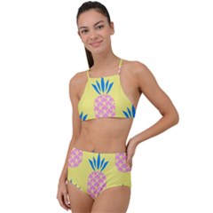 Summer Pineapple Seamless Pattern High Waist Tankini Set by Sobalvarro