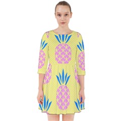 Summer Pineapple Seamless Pattern Smock Dress by Sobalvarro