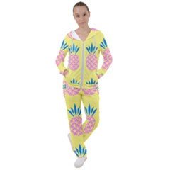 Summer Pineapple Seamless Pattern Women s Tracksuit by Sobalvarro