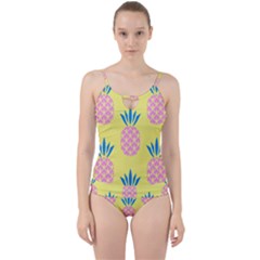 Summer Pineapple Seamless Pattern Cut Out Top Tankini Set by Sobalvarro
