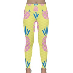 Summer Pineapple Seamless Pattern Lightweight Velour Classic Yoga Leggings by Sobalvarro
