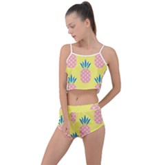 Summer Pineapple Seamless Pattern Summer Cropped Co-ord Set by Sobalvarro