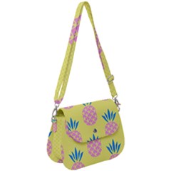 Summer Pineapple Seamless Pattern Saddle Handbag by Sobalvarro