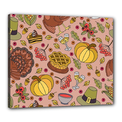 Thanksgiving Pattern Canvas 24  X 20  (stretched) by Sobalvarro
