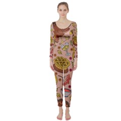 Thanksgiving Pattern Long Sleeve Catsuit by Sobalvarro